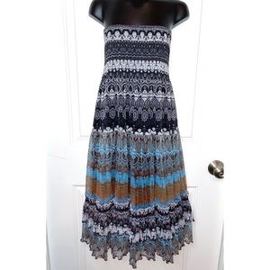 Lapis blue and black dress